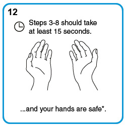 Steps 3-8 should take at least 15 seconds. Your hands are now  safe.