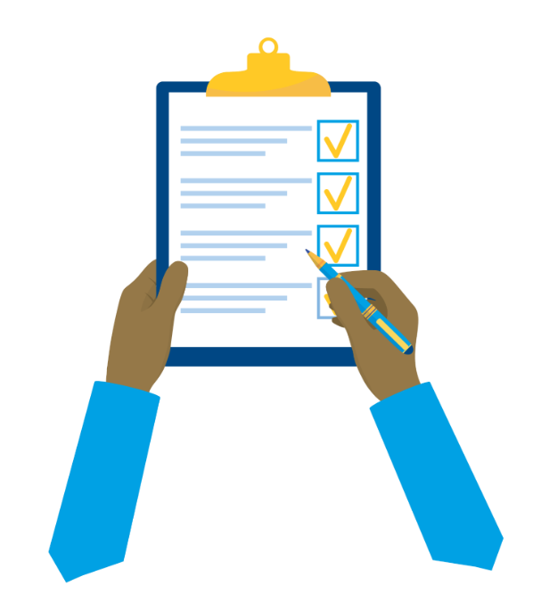 Hands with clipboard